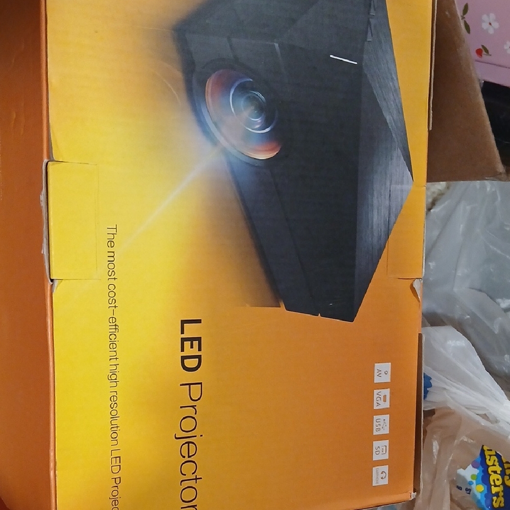 LED Projector in Bright Orange Packaging